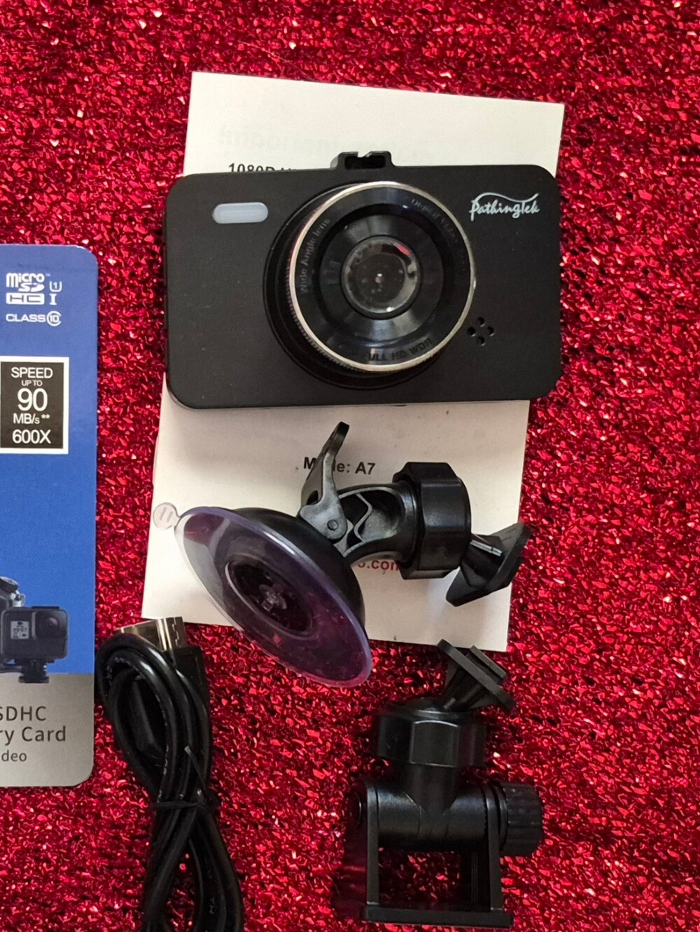 A7 Black Dash Camera with Mounting Kit